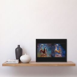 Artery8 NASA James Webb Hubble Comparison Space Telescope Pillars of Creation Eagle Nebula Artwork Framed Wall Art Print A4 in Black - thumbnail 2