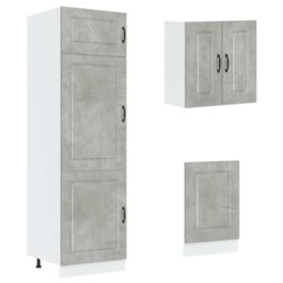 Berkfield Home 8 Piece Kitchen Cabinet Set Kalmar Concrete Grey Engineered Wood - thumbnail 5