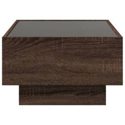 Berkfield Home Coffee Table with LED Brown Oak 70x50x30 cm Engineered Wood - Size: 70 x 50 x 30 cm - thumbnail 7