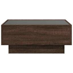 Berkfield Home Coffee Table with LED Brown Oak 70x50x30 cm Engineered Wood - Size: 70 x 50 x 30 cm - thumbnail 6