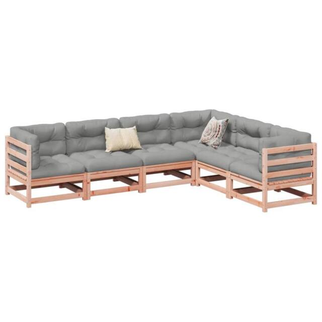 Berkfield Home 6 Piece Garden Sofa Set Solid Wood Douglas Fir in Brown - image 1