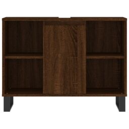 Berkfield Home Bathroom Cabinet Brown Oak 80x33x60 cm Engineered Wood - Size: 80 x 33 x 60 cm - thumbnail 6