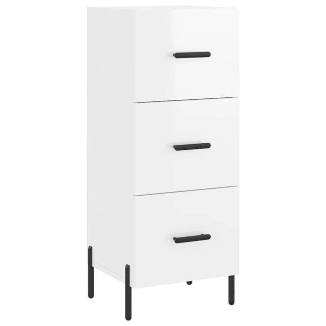 Berkfield Home Sideboard High Gloss White 34.5x34x90 cm Engineered Wood - image 1