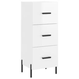 Berkfield Home Sideboard High Gloss White 34.5x34x90 cm Engineered Wood - thumbnail 1