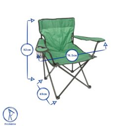 Harbour Housewares Folding Canvas Camping Chairs - Matt Black - Pack of 4 in Beige - thumbnail 3
