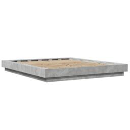 Berkfield Home Modern Bed Frame without Mattress Concrete Grey 150x200 cm King Size - thumbnail 6