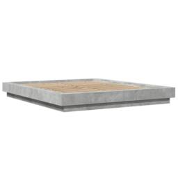 Berkfield Home Modern Bed Frame without Mattress Concrete Grey 150x200 cm King Size - thumbnail 1