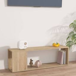Berkfield Home TV Cabinet Sonoma Oak 100x24x32 cm Engineered Wood in Tan - Size: 100 x 24 x 32 cm - thumbnail 2