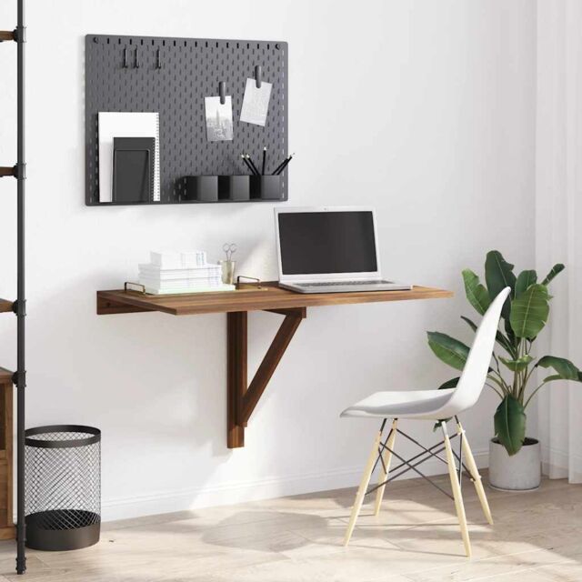 Berkfield Home Folding Wall Table Brown Oak 100x60x56 cm Engineered Wood - Size: 100 x 60 x 56 cm - image 1