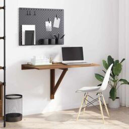 Berkfield Home Folding Wall Table Brown Oak 100x60x56 cm Engineered Wood - Size: 100 x 60 x 56 cm - thumbnail 1