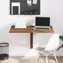 Berkfield Home Folding Wall Table Brown Oak 100x60x56 cm Engineered Wood - Size: 100 x 60 x 56 cm - thumbnail 3