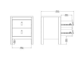 Furniture To Go Madrid Bedside Table 2 Drawers in Black - thumbnail 7