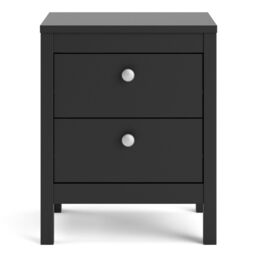 Furniture To Go Madrid Bedside Table 2 Drawers in Black - thumbnail 2