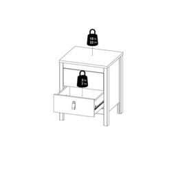 Furniture To Go Madrid Bedside Table 2 Drawers in Black - thumbnail 8