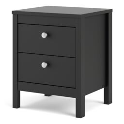 Furniture To Go Madrid Bedside Table 2 Drawers in Black - thumbnail 3