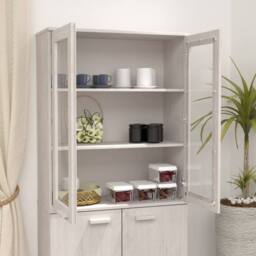 Berkfield Home Top for Highboard HAMAR White 85x35x100 cm Solid Wood Pine - Size: 85 x 35 x 100 cm - thumbnail 6