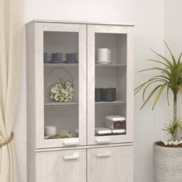 Berkfield Home Top for Highboard HAMAR White 85x35x100 cm Solid Wood Pine - Size: 85 x 35 x 100 cm - thumbnail 2
