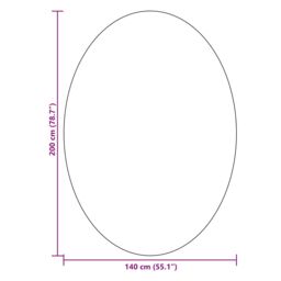 Berkfield Home Rugs Black Polyester 140 x 200 cm Non-slip Area Rug Circular - Size: Medium - thumbnail 9