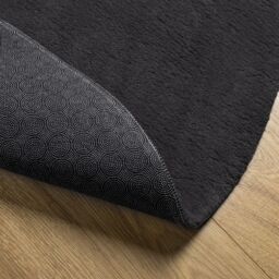 Berkfield Home Rugs Black Polyester 140 x 200 cm Non-slip Area Rug Circular - Size: Medium - thumbnail 5