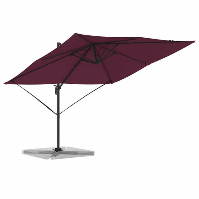 Berkfield Home Elegant Cantilever Roma Parasol Bordeaux Red 286x285x265 cm Aluminium in Burgundy - Size: 286 x 285 x 265 cm - image 1