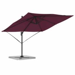 Berkfield Home Elegant Cantilever Roma Parasol Bordeaux Red 286x285x265 cm Aluminium in Burgundy - Size: 286 x 285 x 265 cm - thumbnail 1