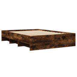 Berkfield Home Bed Frame without Mattress Smoked Oak 140x200 cm Engineered Wood in Brown - thumbnail 7