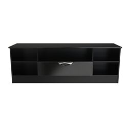 Ready Assembled 2 U Holborn Wide 1 Drawer TV & Media Unit (Ready Assembled) in Black - Size: Large - thumbnail 1