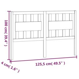 Berkfield Home Bed Headboard White 125.5x4x100 cm Solid Wood Pine - thumbnail 6