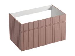 Vente-unique Fluted Wall-Hung Vanity Unit In Pink - 80 Cm - SATARA - thumbnail 7