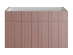 Vente-unique Fluted Wall-Hung Vanity Unit In Pink - 80 Cm - SATARA - thumbnail 2
