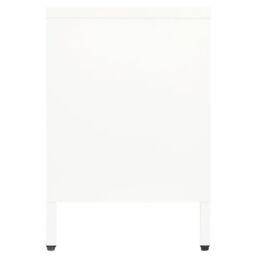 Berkfield Home TV Cabinet White 105x35x52 cm Steel & Glass - Size: 105 x 35 x 52 cm - thumbnail 4