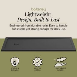 Balterley Resin Bath Replacement Shower Tray Slate Grey 1700 x 700mm - thumbnail 2
