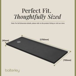 Balterley Resin Bath Replacement Shower Tray Slate Grey 1700 x 700mm - thumbnail 5