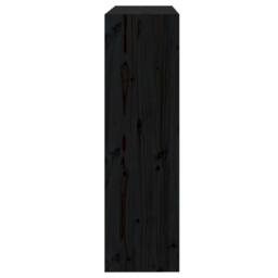 Berkfield Home Book Cabinet/Room Divider Black 80x30x103.5 cm Solid Wood Pine - thumbnail 6