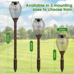 Havendro 2 Pack Solar Stake Lights Garden Outdoor Vintage Lamp NEW in Metallics - thumbnail 4