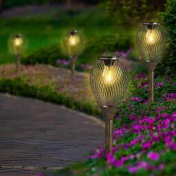 Havendro 2 Pack Solar Stake Lights Garden Outdoor Vintage Lamp NEW in Metallics - thumbnail 1