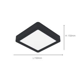 Eglo Fueva 6 Ultra-Slim Tri-Colour Black Square LED Ceiling Light WBS - thumbnail 4