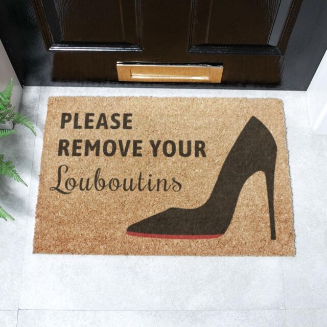 Artsy Mats Please Remove Your Louboutins Doormat (60 x 40cm) in Brown - Size: 40 cm x 60 cm - image 1