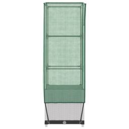 Berkfield Home Raised Bed with Greenhouse Cover Rattan Look 40x40x139 cm in White - Size: 40 x 40 x 139 cm - thumbnail 5