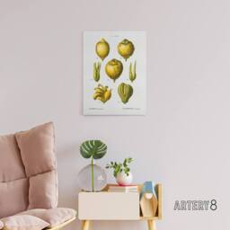 "Artery8 Lemon Citrus Fruit Illustration Redoute Vintage Canvas Wall Art in White - Size: W18"" x H24""" - thumbnail 3