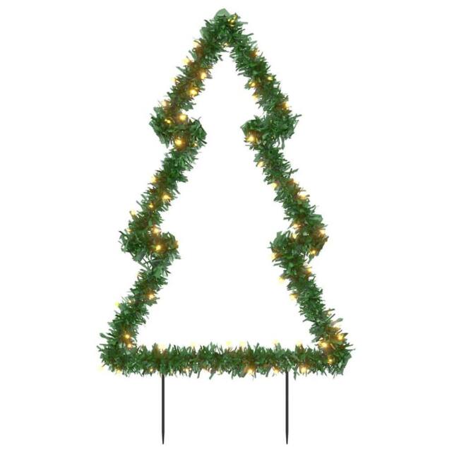 Berkfield Home Christmas Light Decoration with Spikes Tree 80 LEDs 60 cm in Green - image 1