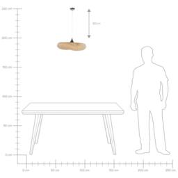 Wyld and Coco Natural Bamboo Pendant Lamp Irregular Shade Ambient Lighting in Brown - thumbnail 8