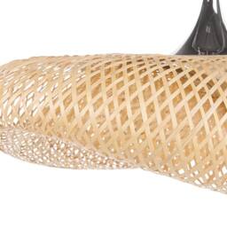 Wyld and Coco Natural Bamboo Pendant Lamp Irregular Shade Ambient Lighting in Brown - thumbnail 6