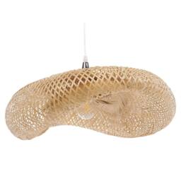 Wyld and Coco Natural Bamboo Pendant Lamp Irregular Shade Ambient Lighting in Brown - thumbnail 4