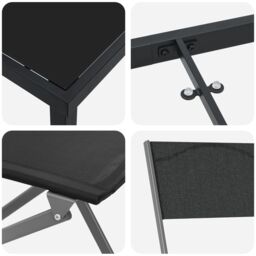 Berkfield Home 7 Piece Garden Dining Set Black Textilene & Steel - thumbnail 9