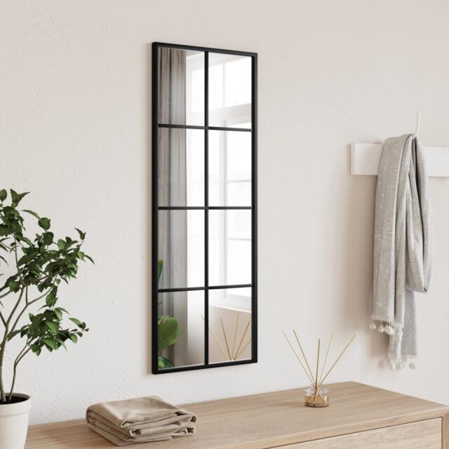 Berkfield Home Wall Mirror Black 30x80 cm Rectangle Iron - image 1