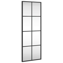 Berkfield Home Wall Mirror Black 30x80 cm Rectangle Iron - thumbnail 2