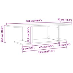 Berkfield Home TV Cabinet with Shelf Brown 103 x 30 x 26.5 cm Engineered wood - thumbnail 6