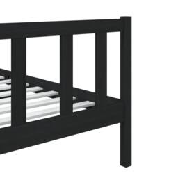 Berkfield Home Bed Frame Black 75x190 cm Small Single Solid Wood - thumbnail 7