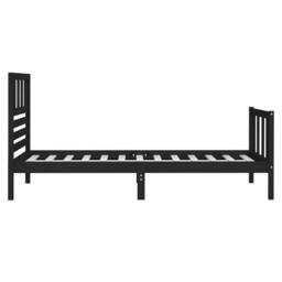 Berkfield Home Bed Frame Black 75x190 cm Small Single Solid Wood - thumbnail 5